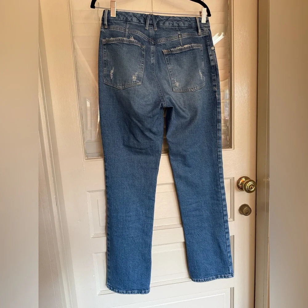 Good American High Waist Split Hem with Cutaway Button Fly Jeans 4/27 - Picture 6 of 15